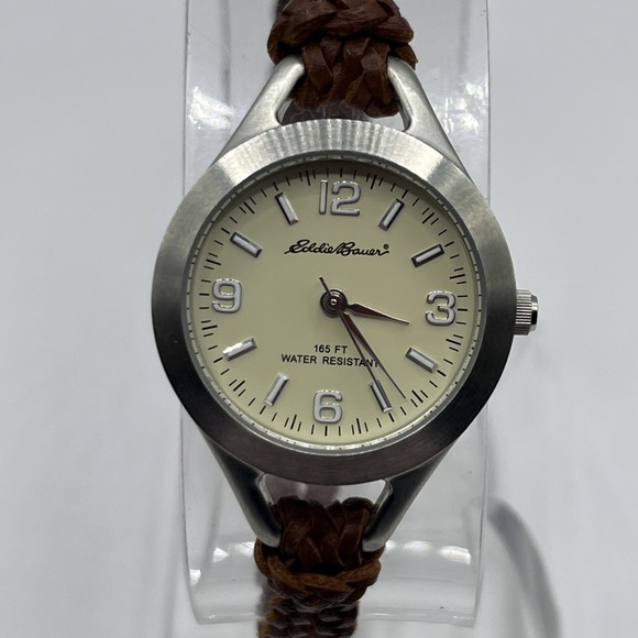 Eddie Bauer Women's Brushed Metal Watch V8V121- New Battery - Picture 1 of 6